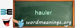 WordMeaning blackboard for hauler